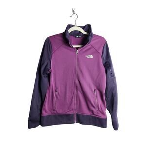 The North Face Womens soft shell jacket sz L purple fleece lined gorpcore camp